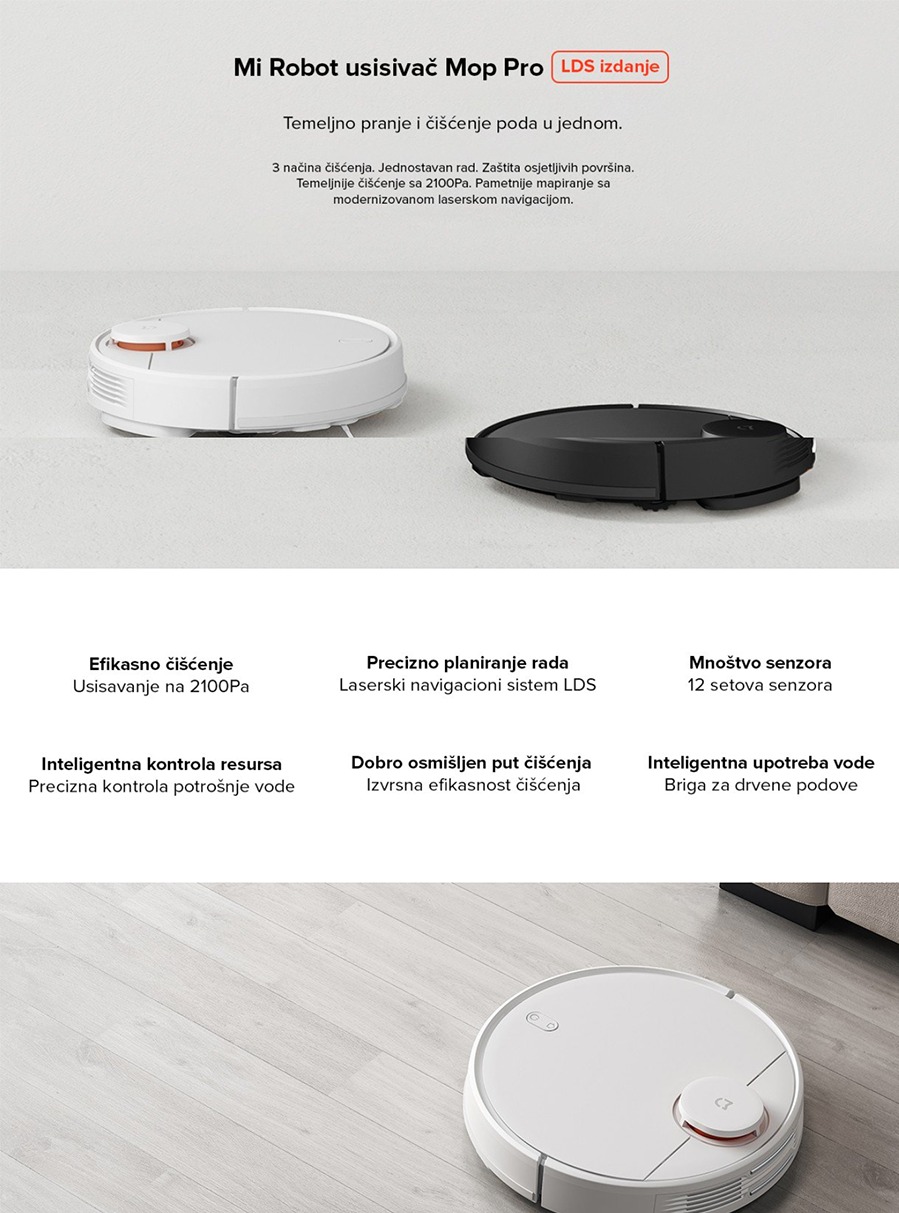 Xiaomi Mi Robot Vacuum Mop P Black Robot usisivac